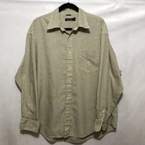 Nautica Other - Nautica Shirt Mens XL Long Sleeve Yellow Plaid Classic Preppy Casual Office Dad